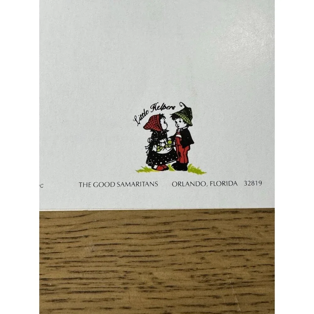 The Good Samaritans Little Helpers A Cheerful Hello‎ Greeting Card 1987 USA Made